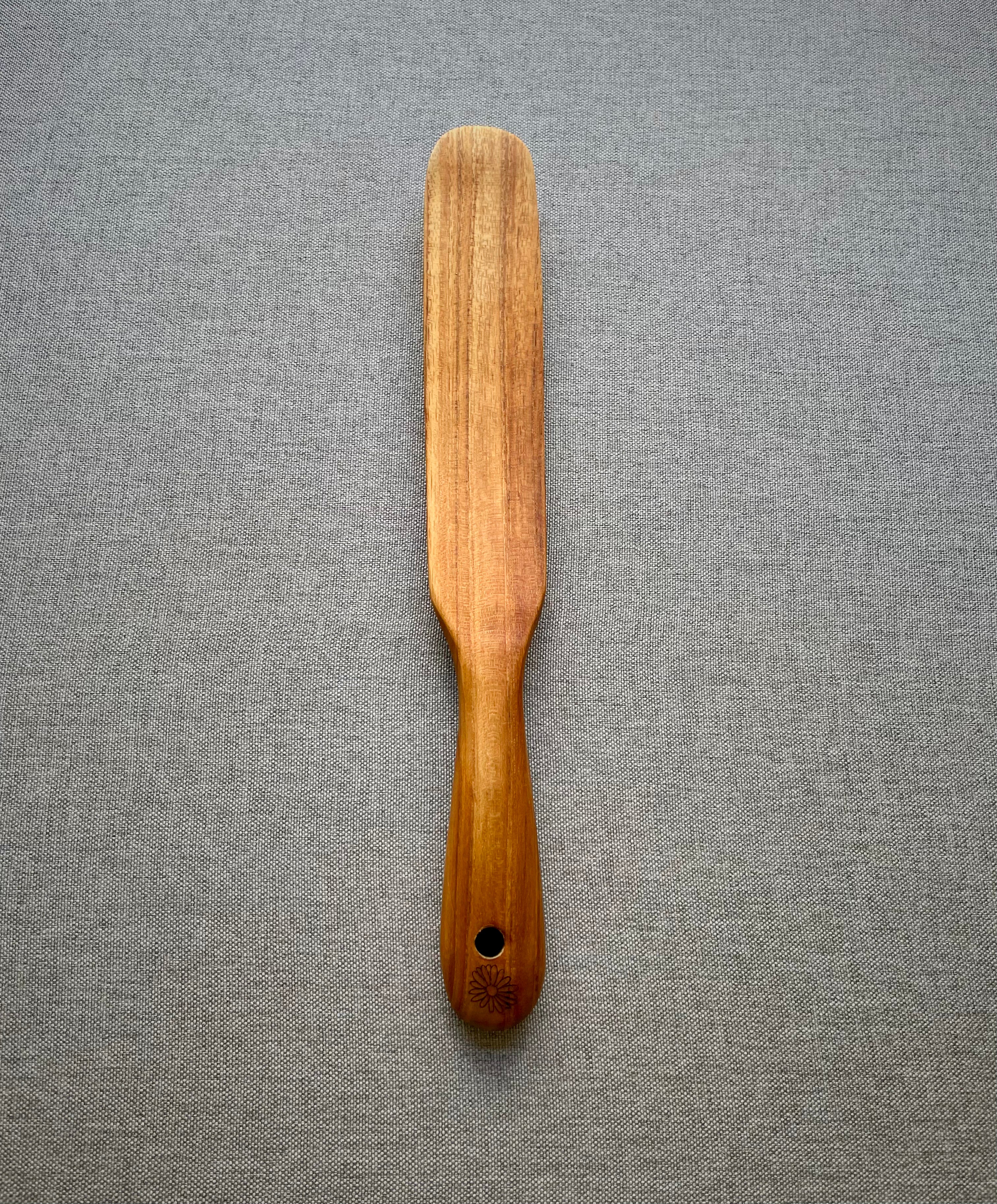 Handmade teak wood spurtle stirring utensil