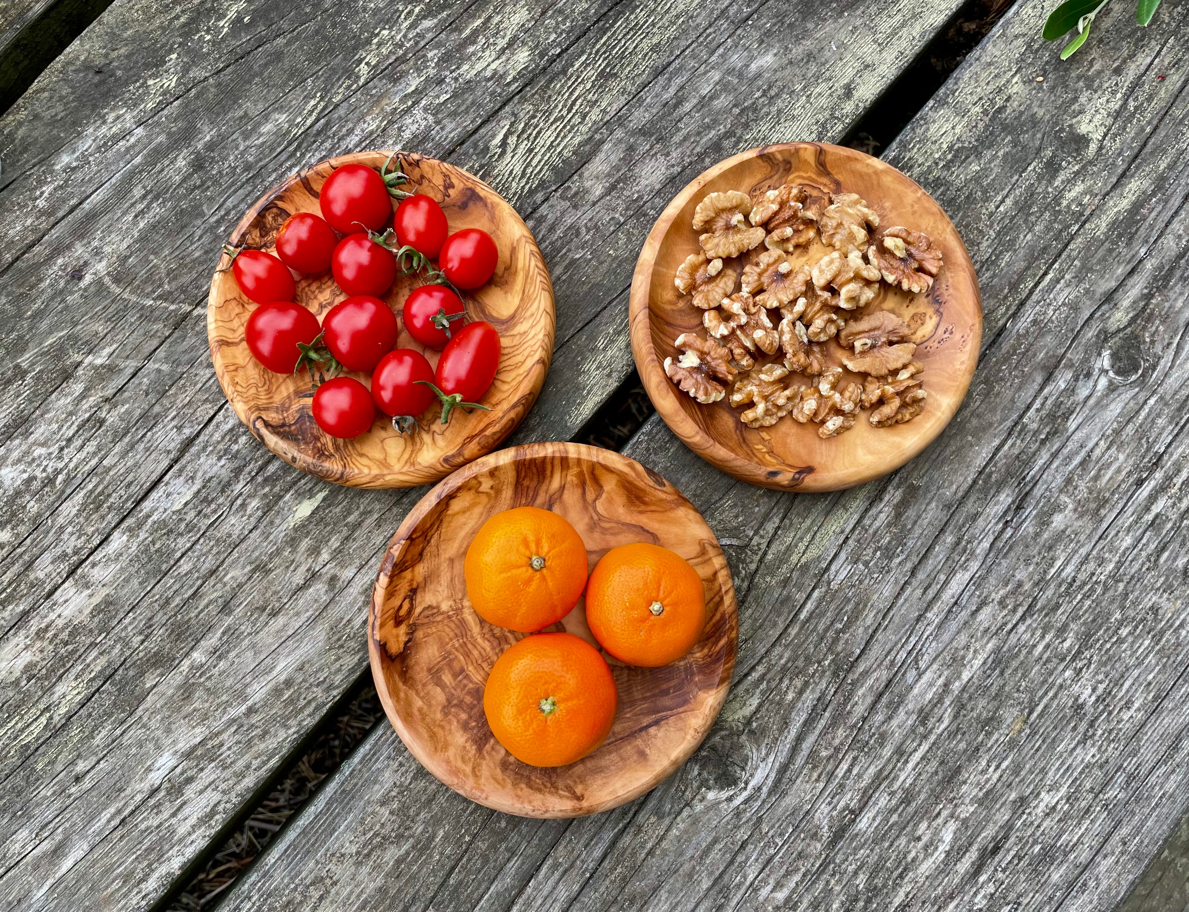 Olive Wood Multi-Use Platform For Bottles, Candles, And Spinning Tops