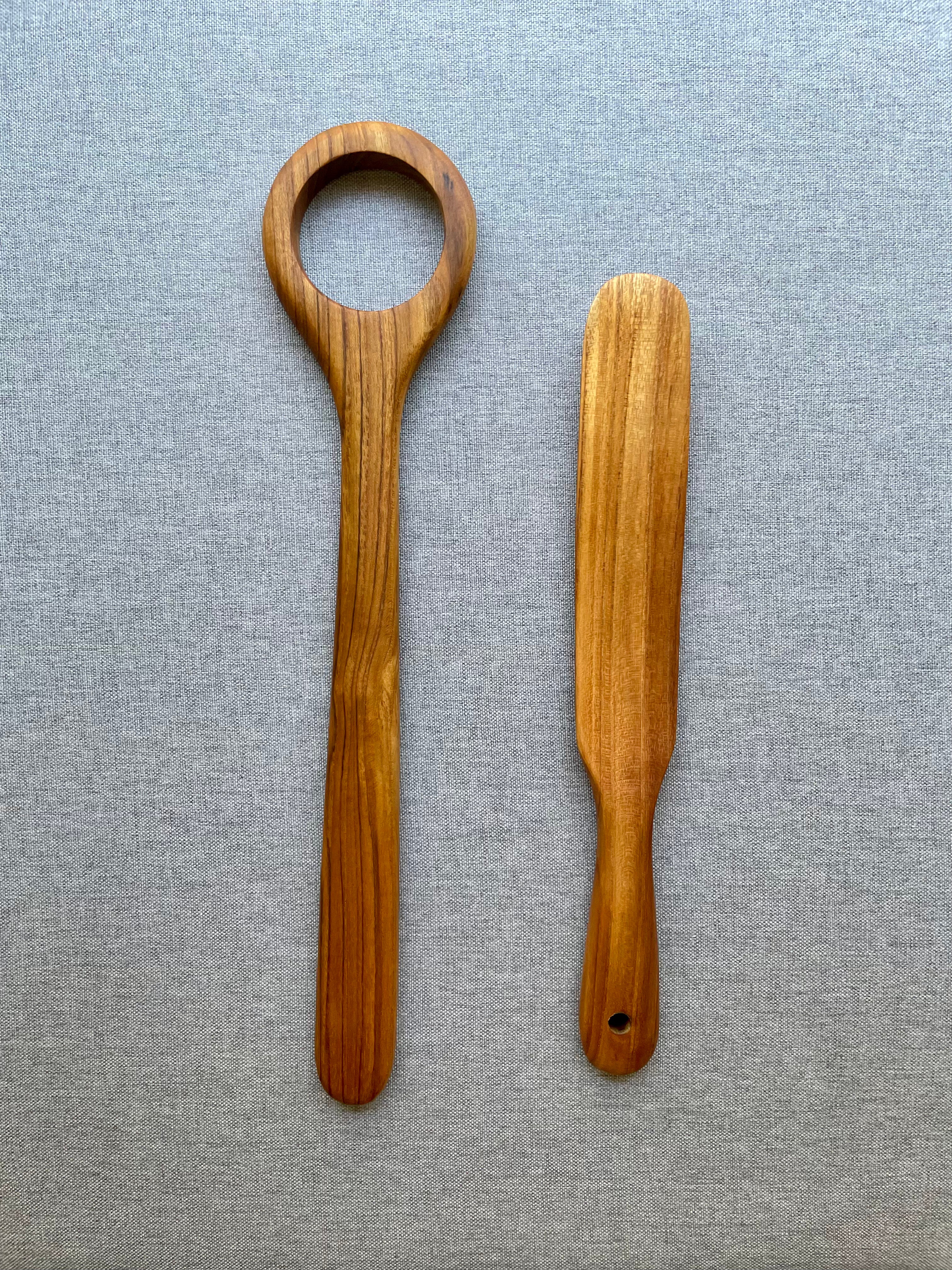 Teak Wood Sourdough Baker's Set – Spurtle & Danish Dough Whisk