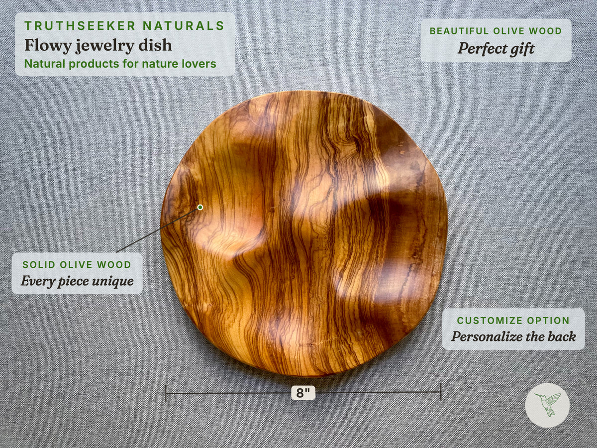 Olive Wood - Wavy Jewelry Dish