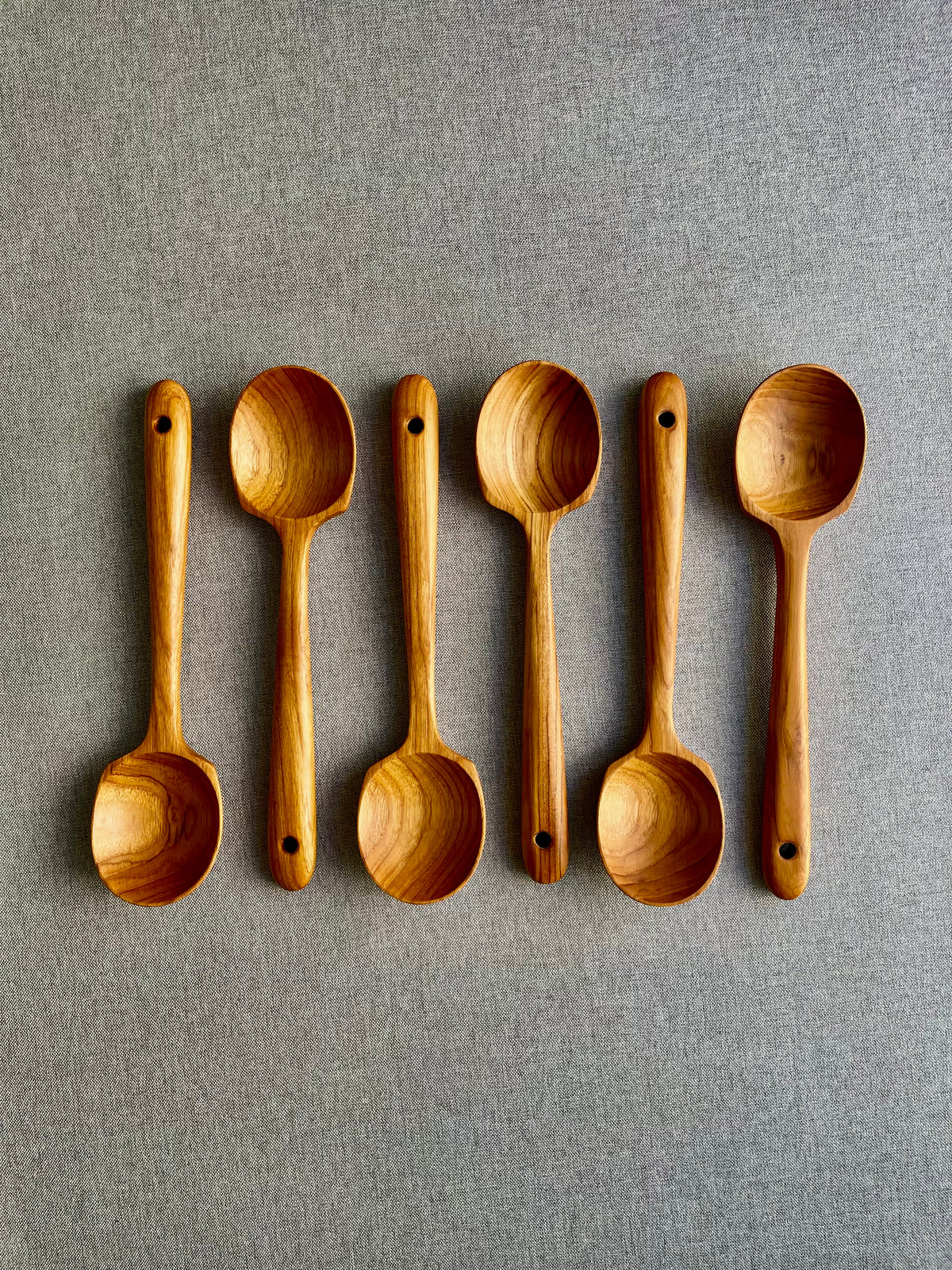 Teak Wood Serving Spoon Set (6-Piece) – Wooden Serving Spoons