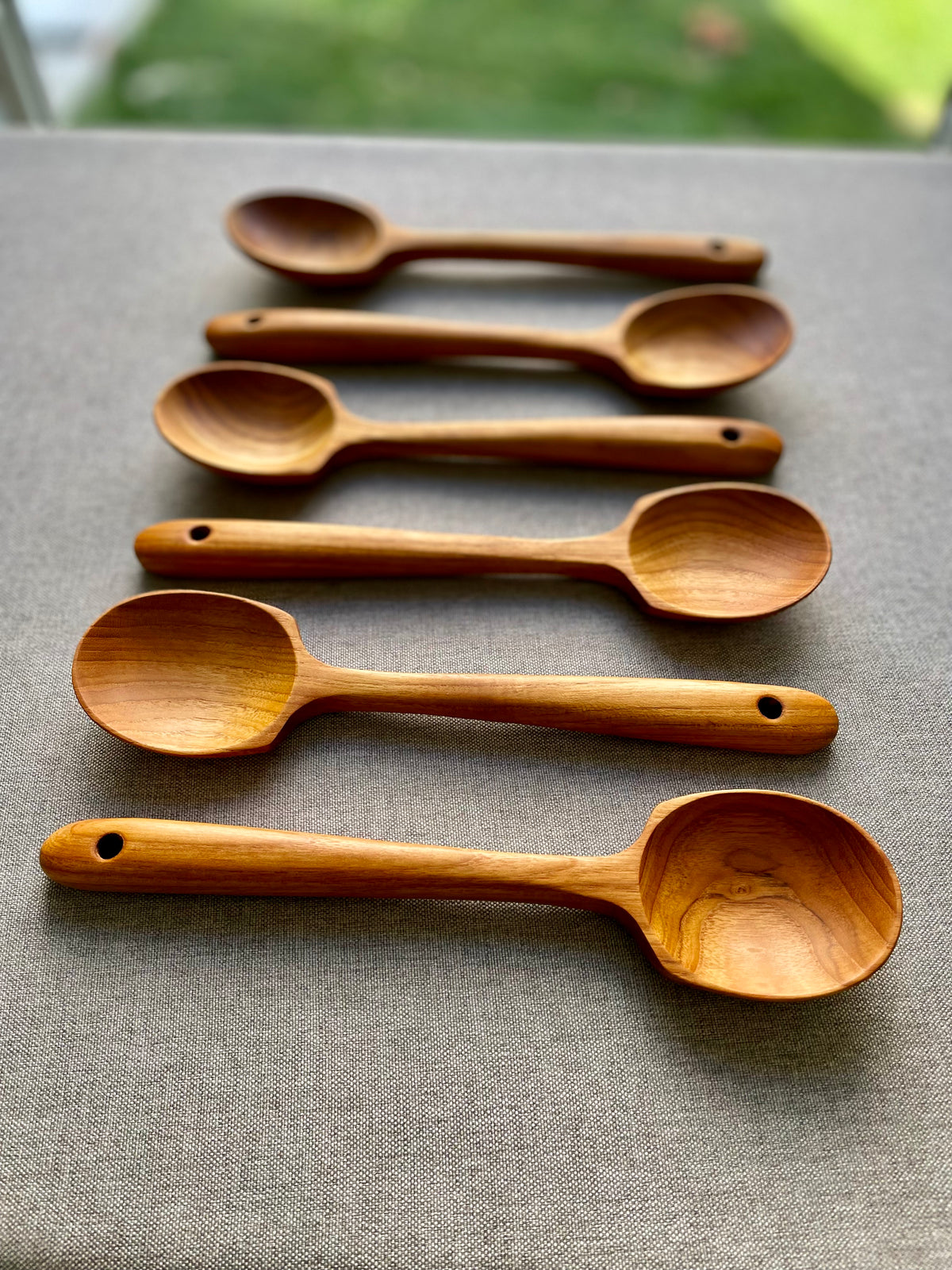 Teak Wood Serving Spoon Set (6-Piece) – Wooden Serving Spoons