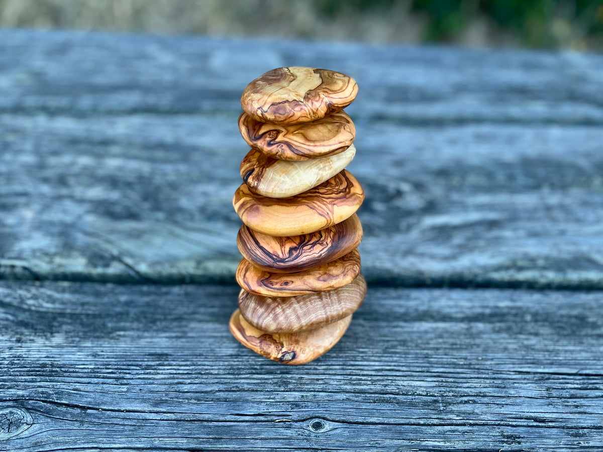 Olive Wood - Stacking Stones (Set of 8)