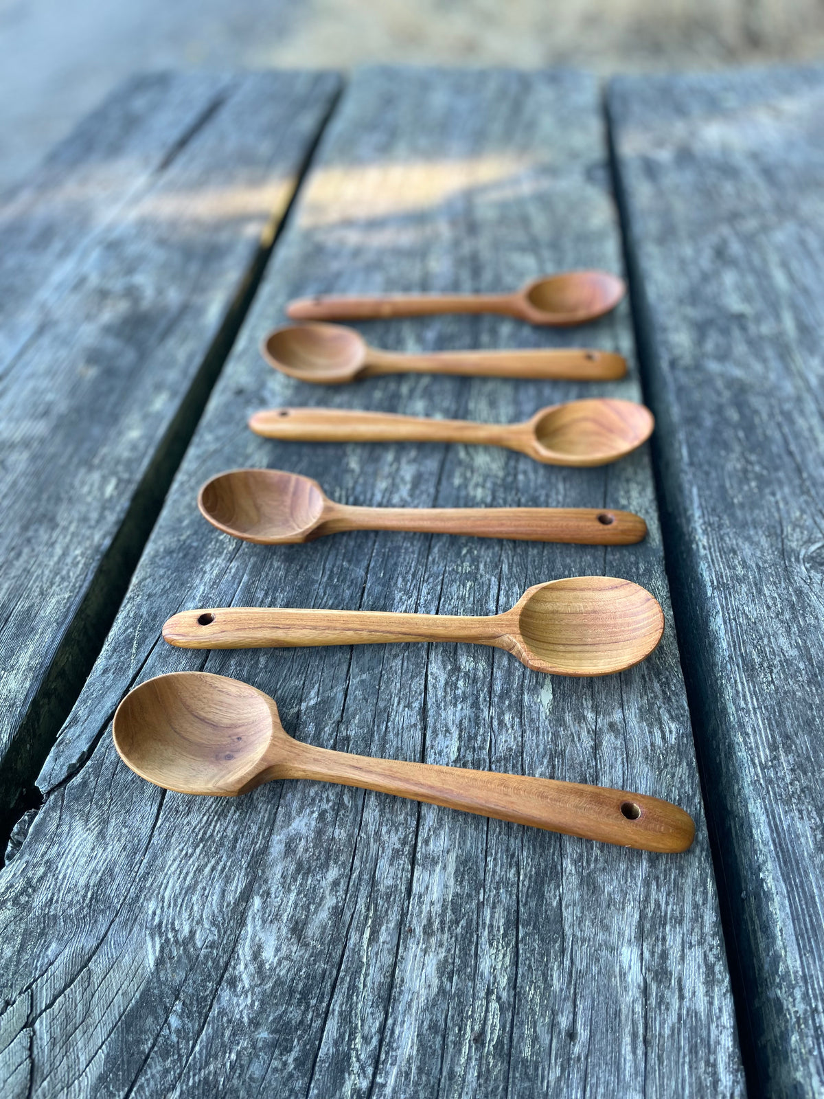 Teak Wood Serving Spoon Set (6-Piece) – Wooden Serving Spoons