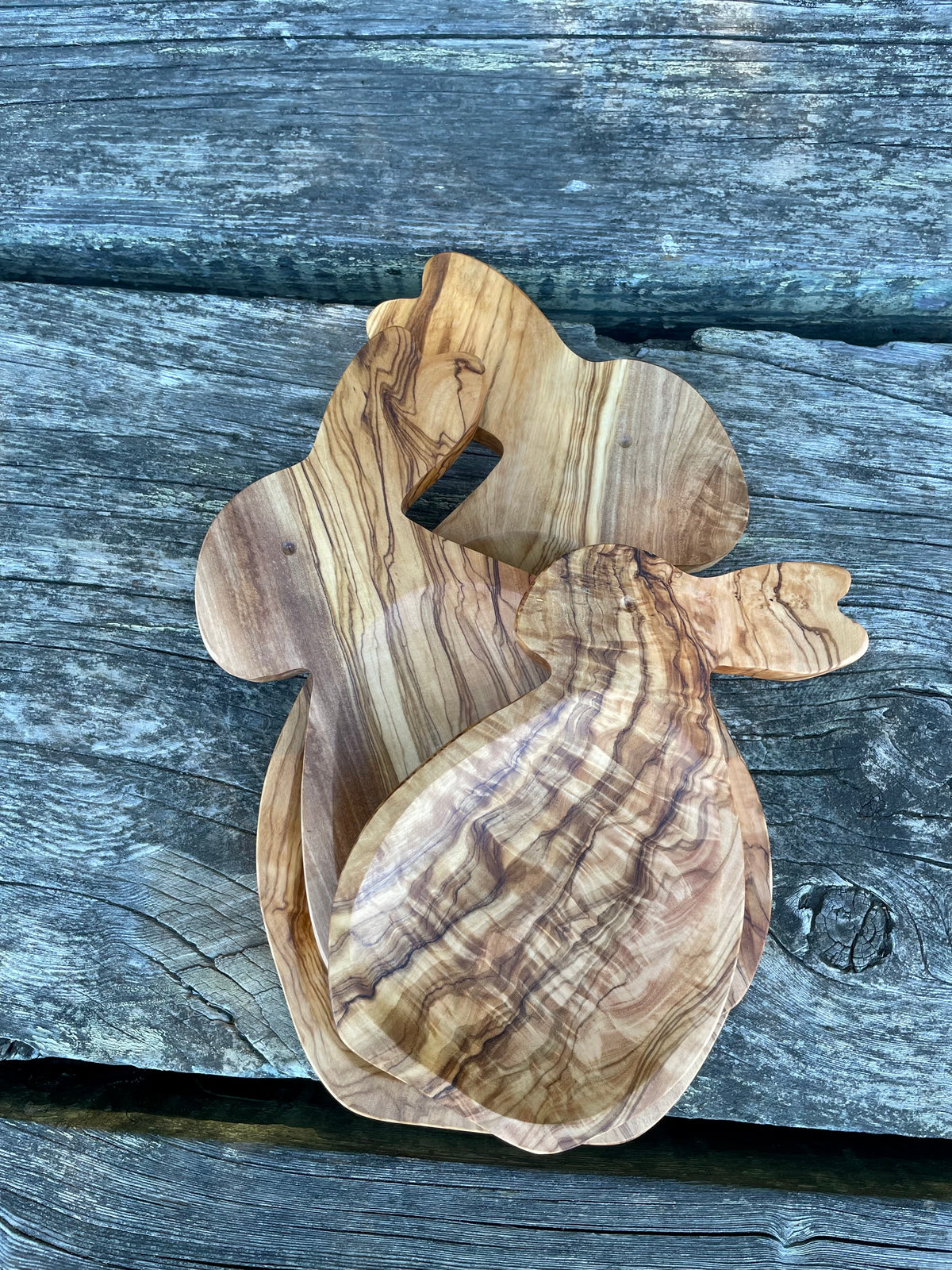 Olive Wood Bunny Plate – Handmade Kids' Snack Plate