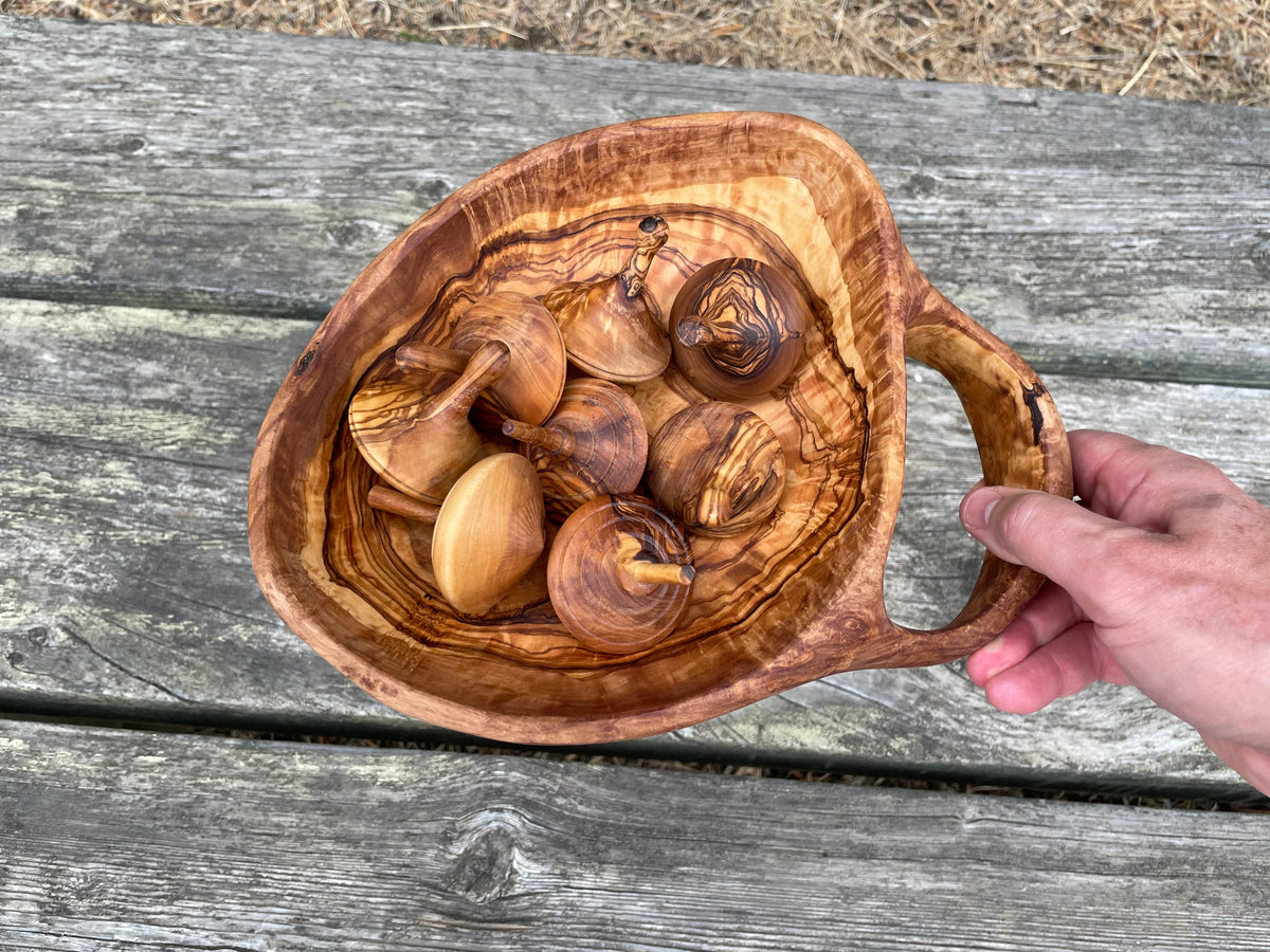Olive Wood - One-of-a-Kind Single-Handle Bowl (28cm)