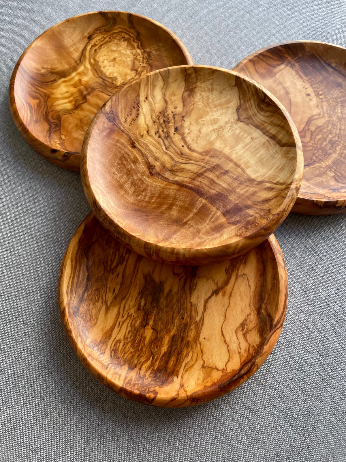 Olive Wood Multi-Use Platform For Bottles, Candles, And Spinning Tops