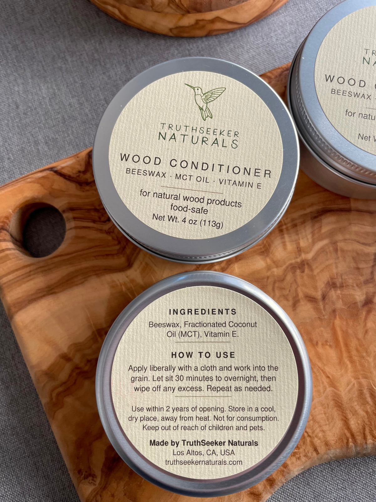 Wood Conditioner — Beeswax, MCT Oil & Vitamin E (4 oz)
