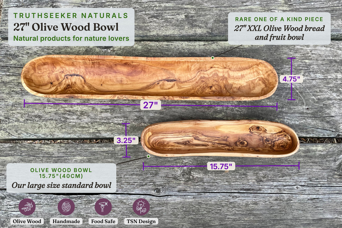 Olive Wood - One-of-a-Kind Bread Bowl (XXL, 69cm)