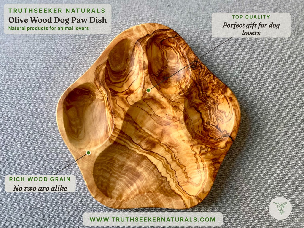 Olive Wood Dog Paw Plate – Kids' Snack Dish & Dog Lover Gift