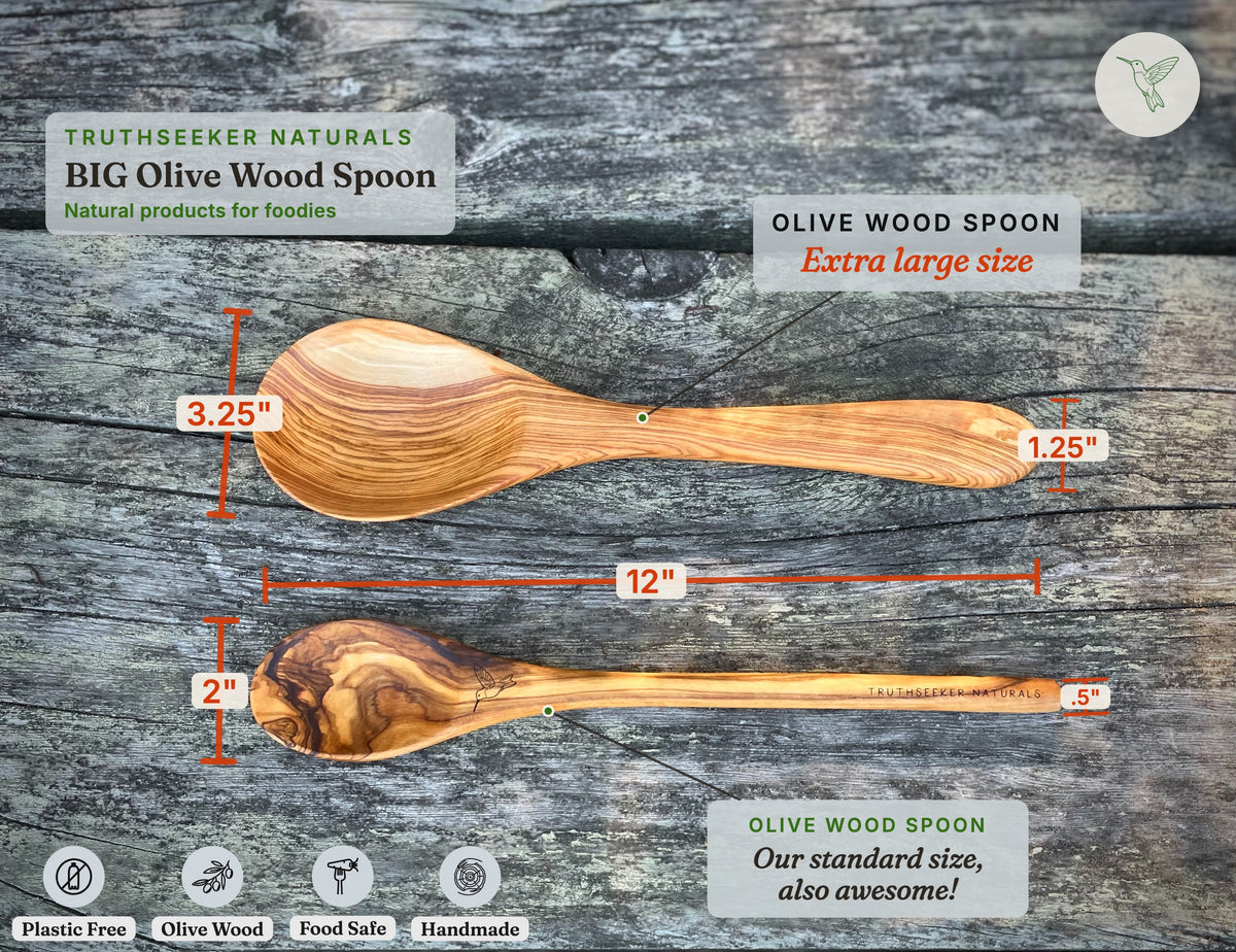 Olive Wood Big Spoon – Large Cooking & Serving Spoon