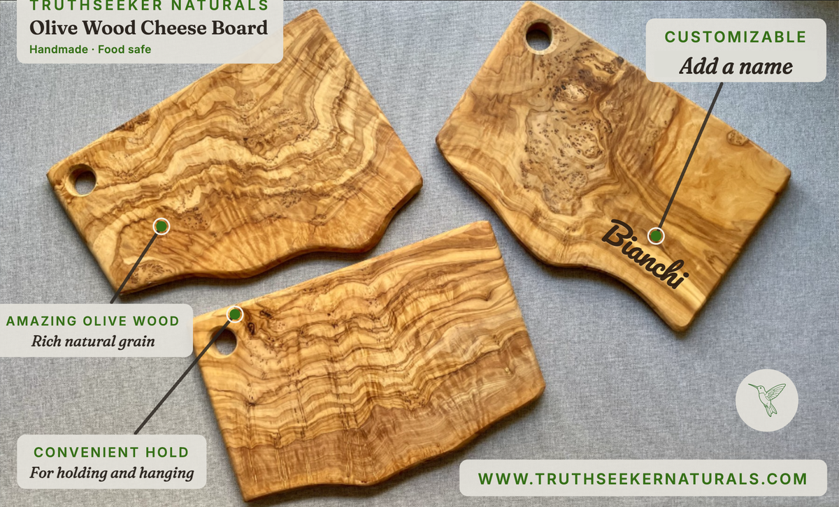 Olive Wood Cheese Board & Cutting Board – Handmade Charcuterie Board