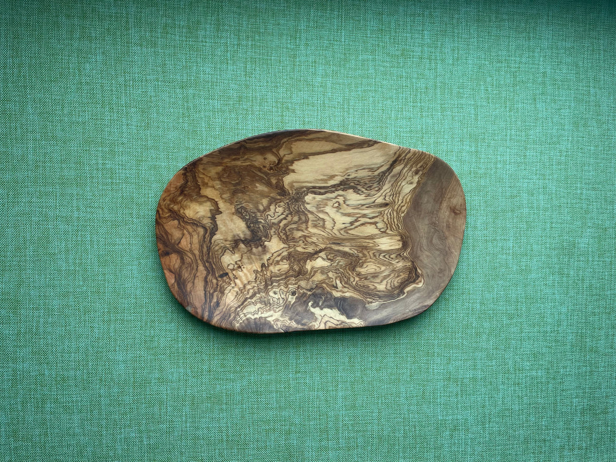 Olive Wood - One-of-a-Kind Platter (13.5 in, Burl Grain)