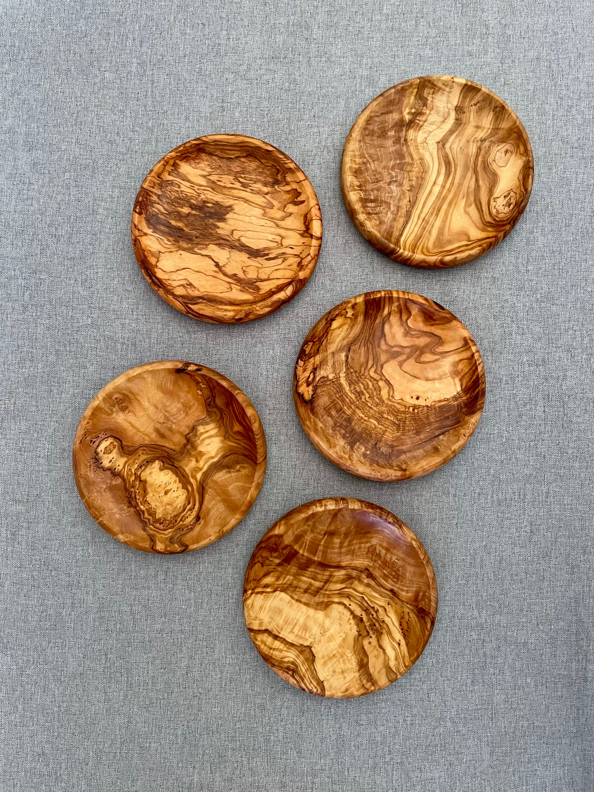 Olive Wood Multi-Use Platform For Bottles, Candles, And Spinning Tops