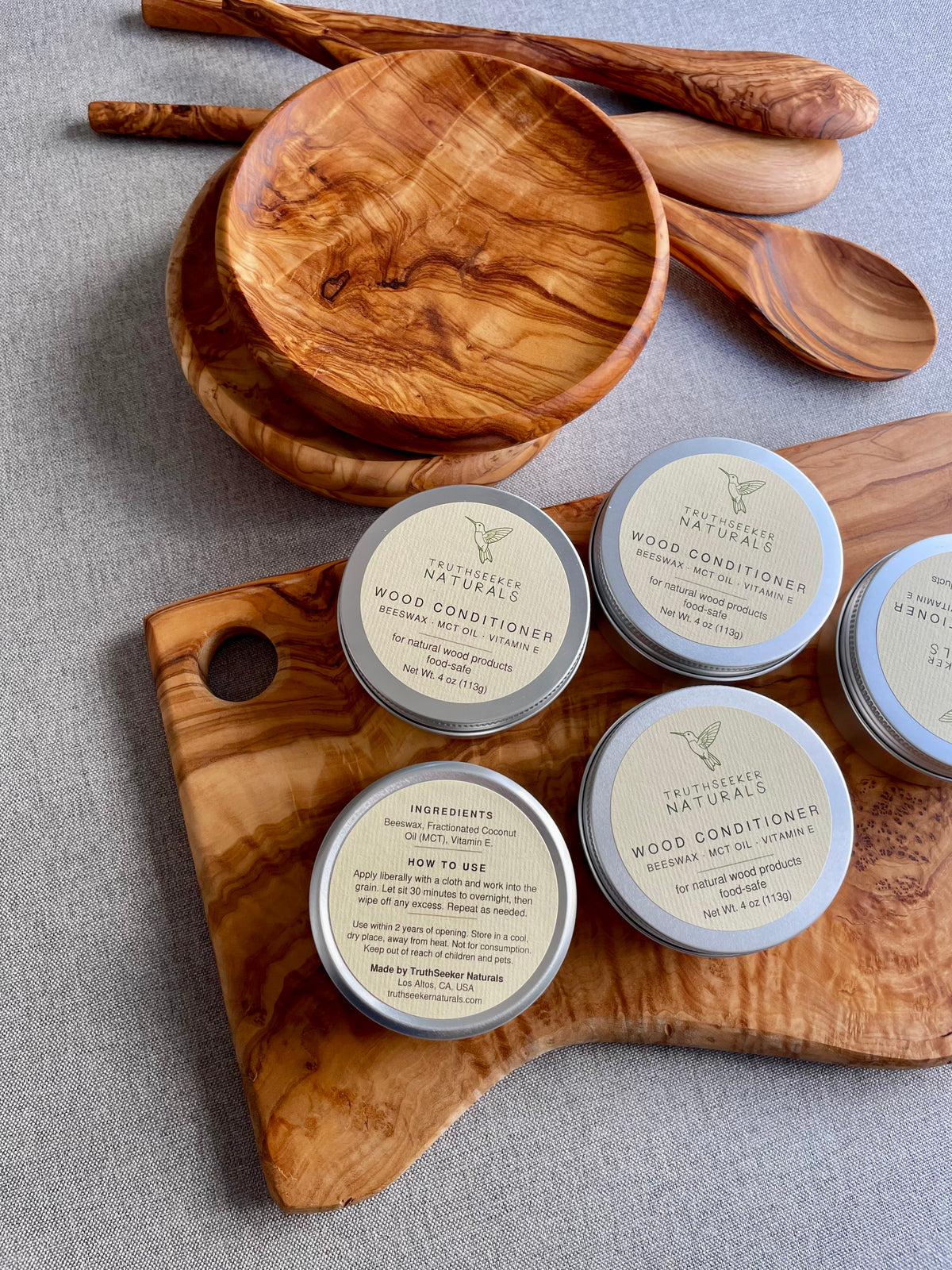 Wood Conditioner — Beeswax, MCT Oil & Vitamin E (4 oz)
