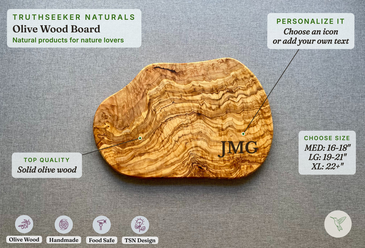 Olive Wood Serving Board – Natural Edge Charcuterie Board